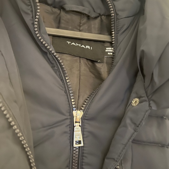 Tahari Double Layer Puffer Coat Dark Navy - Picture 3 of 6